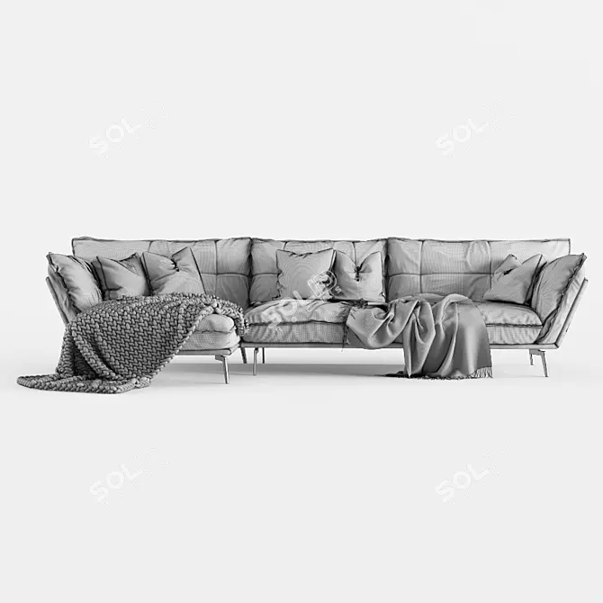 Plush Knit Pillow Sofa 3D model image 5