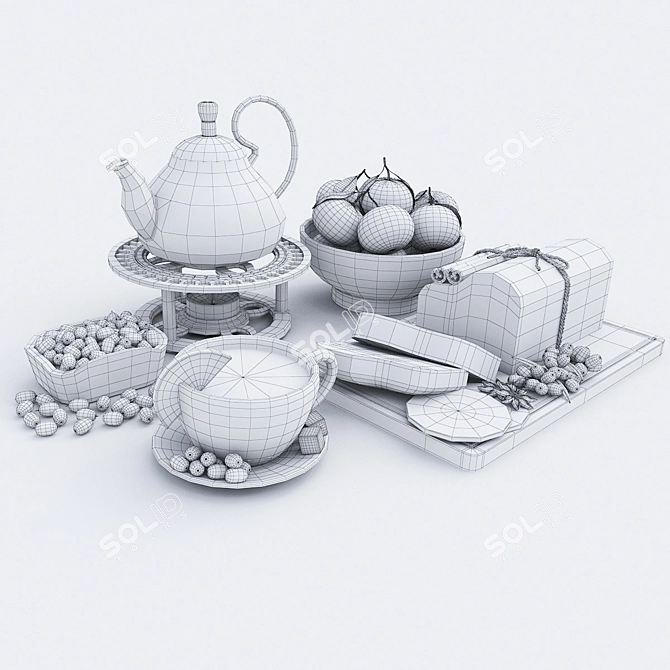 Delicious Fruit Tea & Zesty Tangerines 3D model image 5