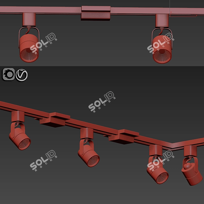 SleekLED Meshback Track Lights 3D model image 2