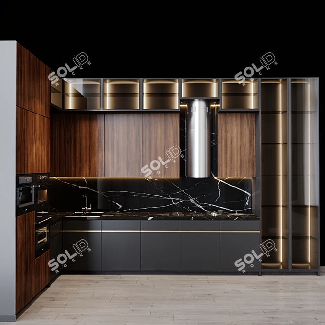 Modern Kitchen with Full Range of Appliances 3D model image 5