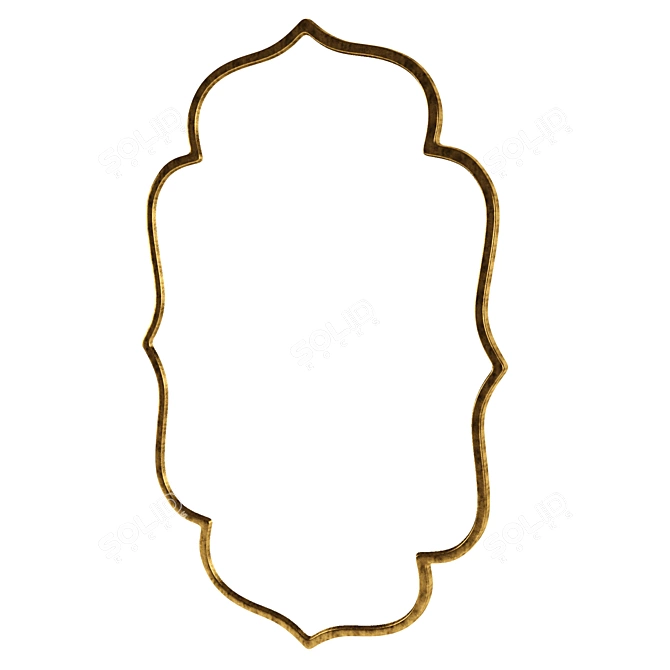 Luxurious Golden Classic Steel Mirror 3D model image 4