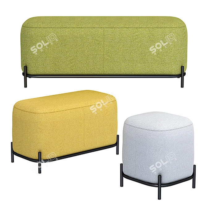 Pawai Ottoman: Stylish and Versatile Footrest 3D model image 1