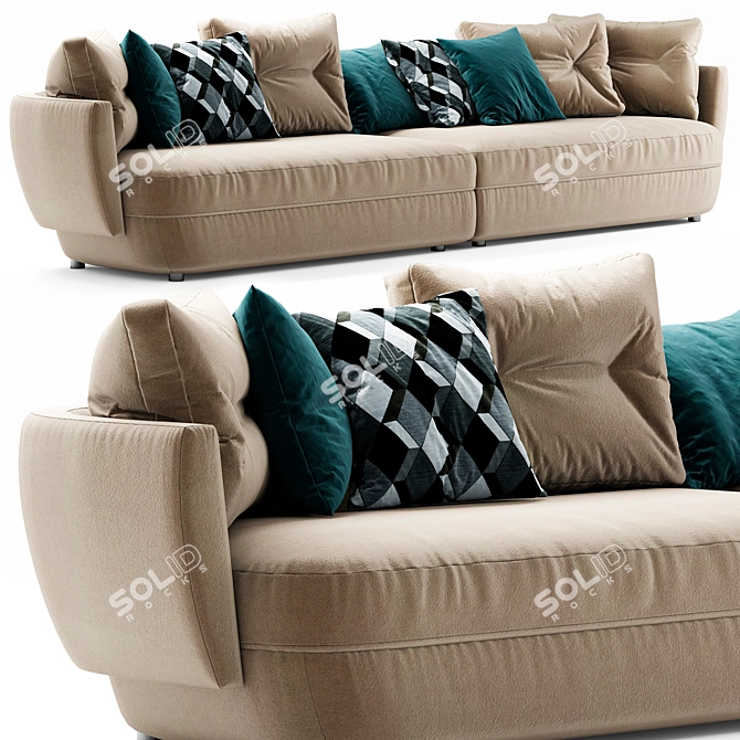 Ligne Roset Ipanema: Sleek Designer Sofa 3D model image 1