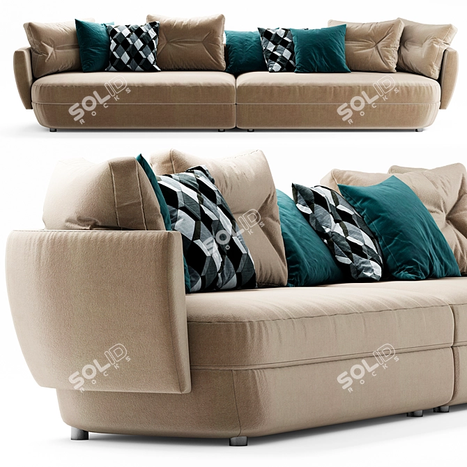 Ligne Roset Ipanema: Sleek Designer Sofa 3D model image 2
