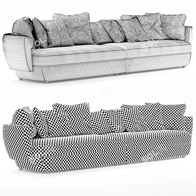 Ligne Roset Ipanema: Sleek Designer Sofa 3D model image 5
