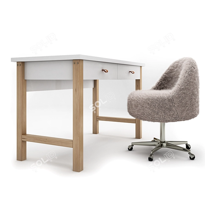 Classic M2 Children's Desk by Ellipse 3D model image 3