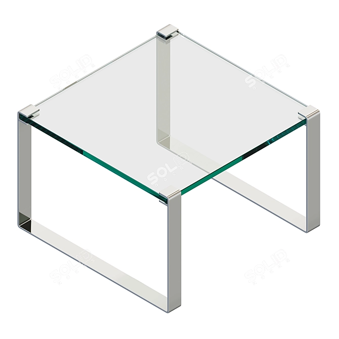 DRAENERT Klassik 1022: Elegant Steel and Glass Tables 3D model image 3