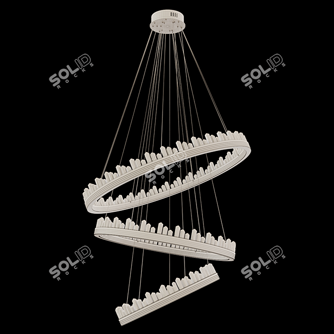 Bronze Finish Crystal Chandelier 3D model image 4