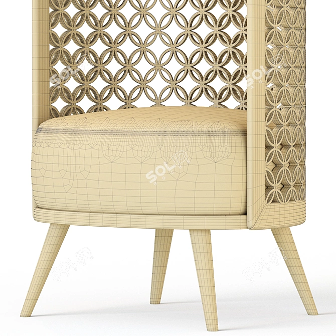 Arabesque High Back Chair 3D model image 4