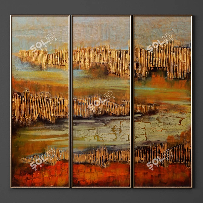 Modern Art Painting Set - 5 Pieces 3D model image 2