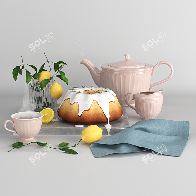 Lemon Bliss Baking Set 3D model image 3