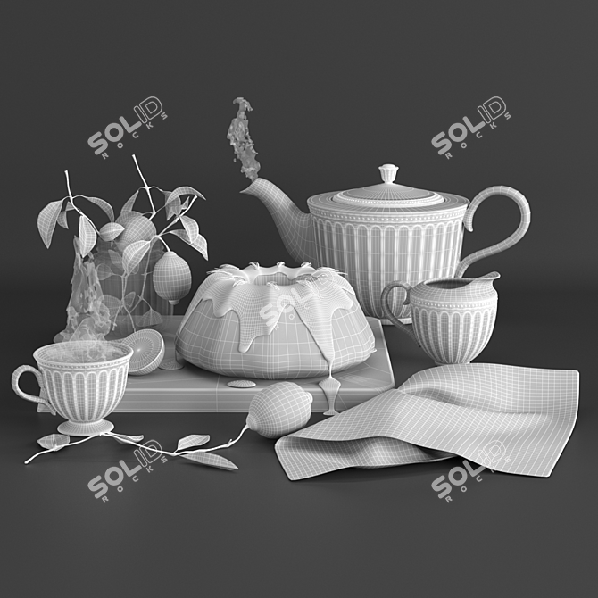 Lemon Bliss Baking Set 3D model image 4