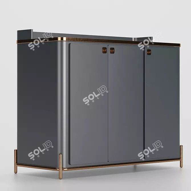 Sleek Taycan Cabinet: Stylish Storage Solution 3D model image 1