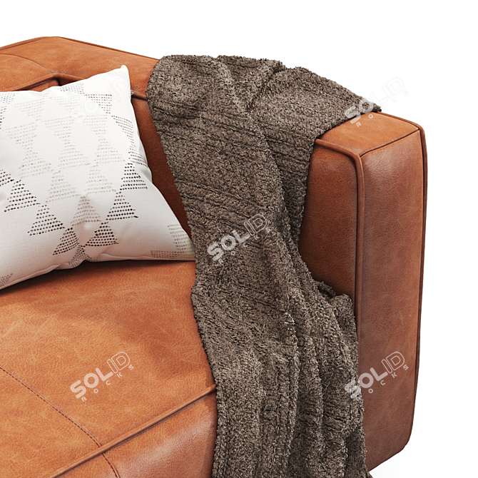 Rawhide Brown Cigar Sofa 3D model image 3