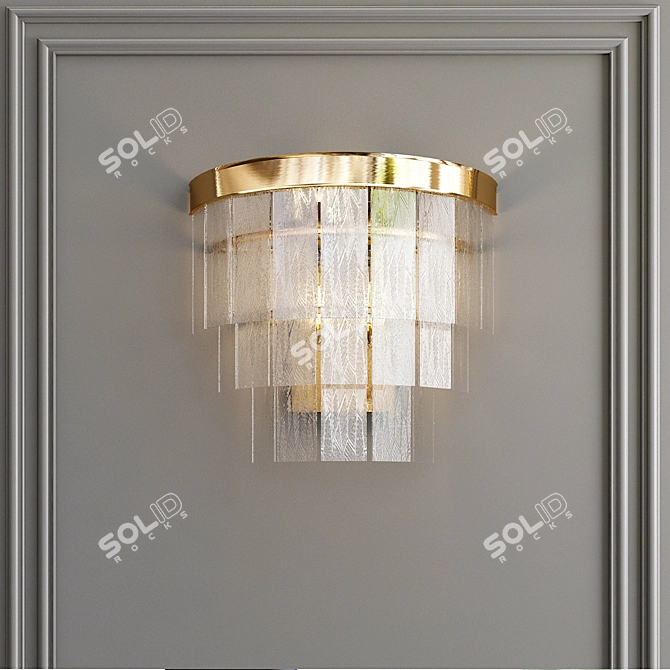 Sleek Glass Panel Light Fixture 3D model image 1