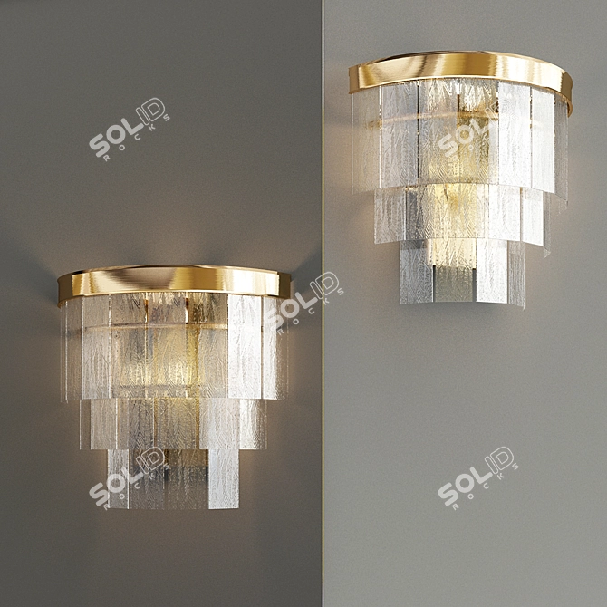 Sleek Glass Panel Light Fixture 3D model image 2