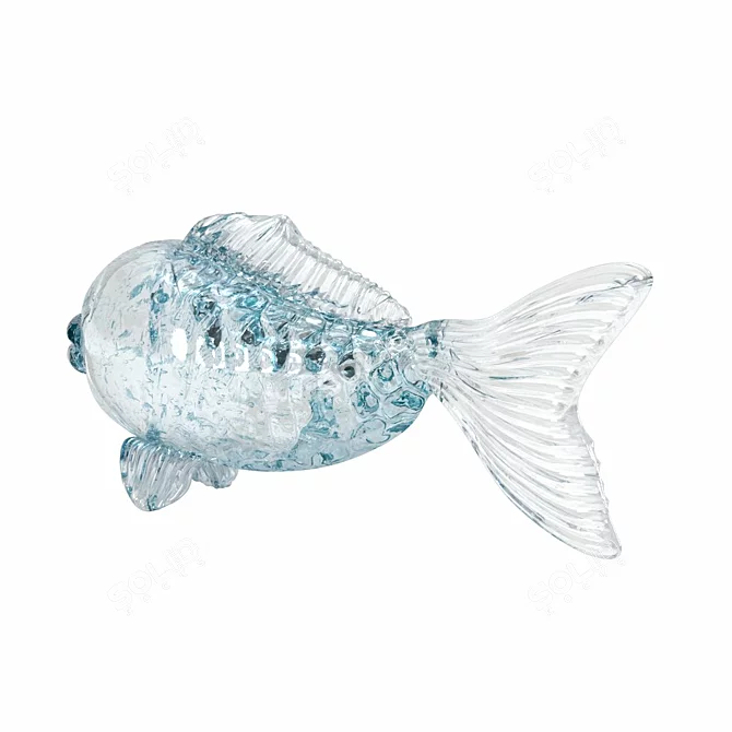 Elegant Glass Fish Figurine 3D model image 2