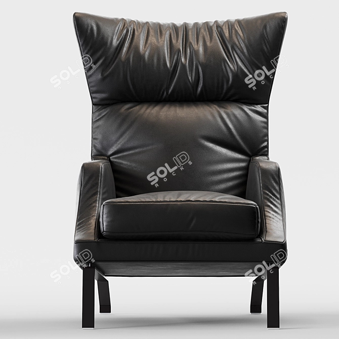 Stylish Leather Armchair 3D model image 2