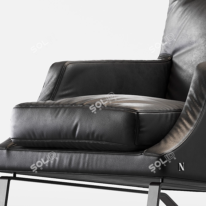 Stylish Leather Armchair 3D model image 4