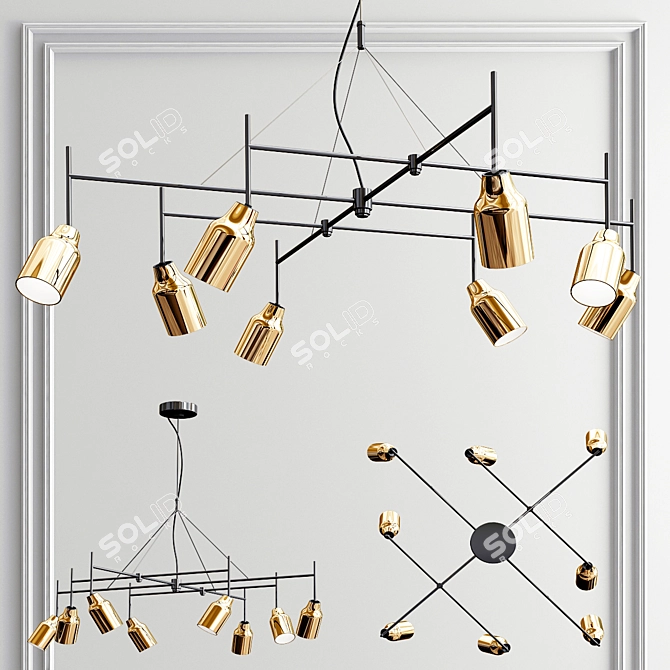 Luxury Chandelier Collection: Avion, Spider, Super 8 & React R 3D model image 3