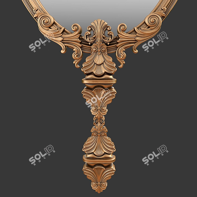 Elegant Regal Mirror with a French Twist 3D model image 2