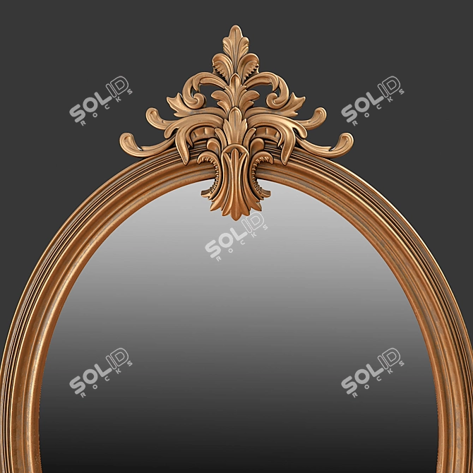 Elegant Regal Mirror with a French Twist 3D model image 3