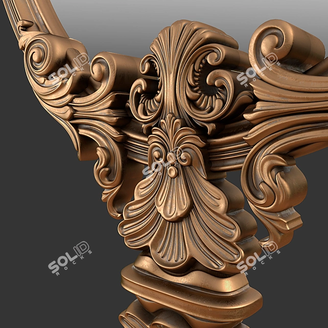 Elegant Regal Mirror with a French Twist 3D model image 4