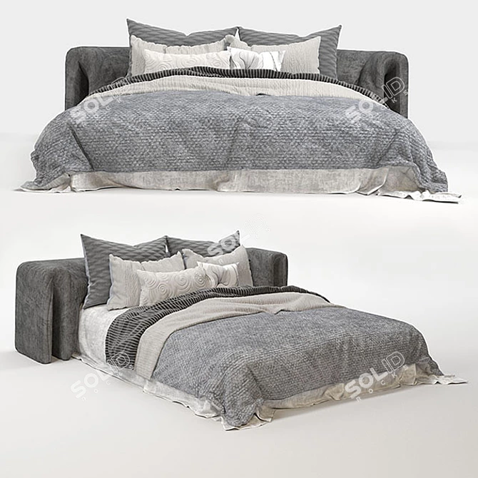 Luxurious Baxter King Size Bed 3D model image 1