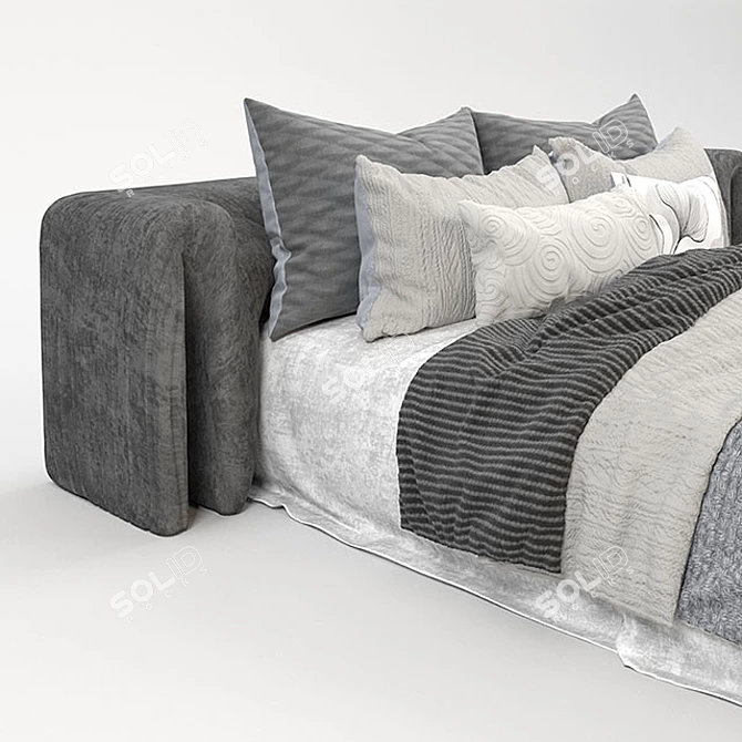 Luxurious Baxter King Size Bed 3D model image 2
