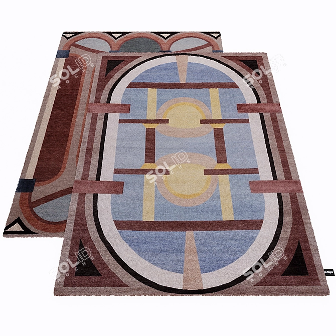 Handcrafted cc-tapis Cinquecento Rugs 3D model image 2