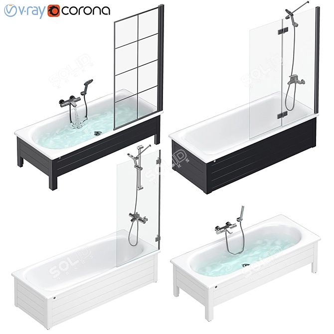 Modern Gustavsberg Bath Set 3D model image 1