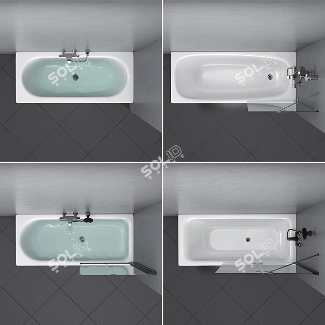 Modern Gustavsberg Bath Set 3D model image 2