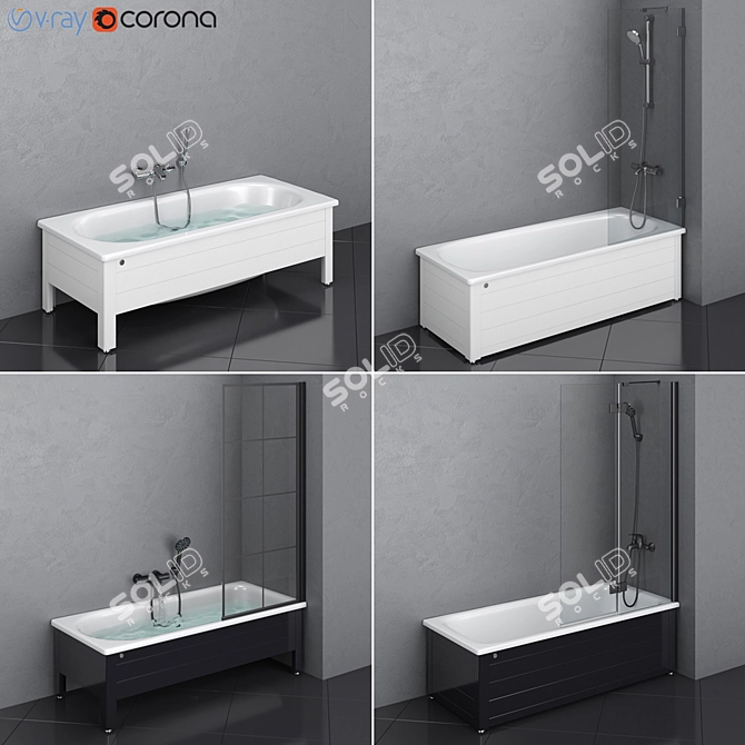 Modern Gustavsberg Bath Set 3D model image 3