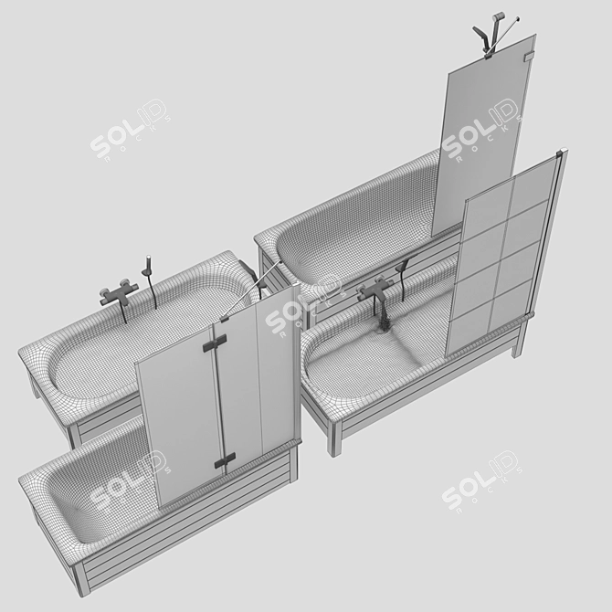 Modern Gustavsberg Bath Set 3D model image 5