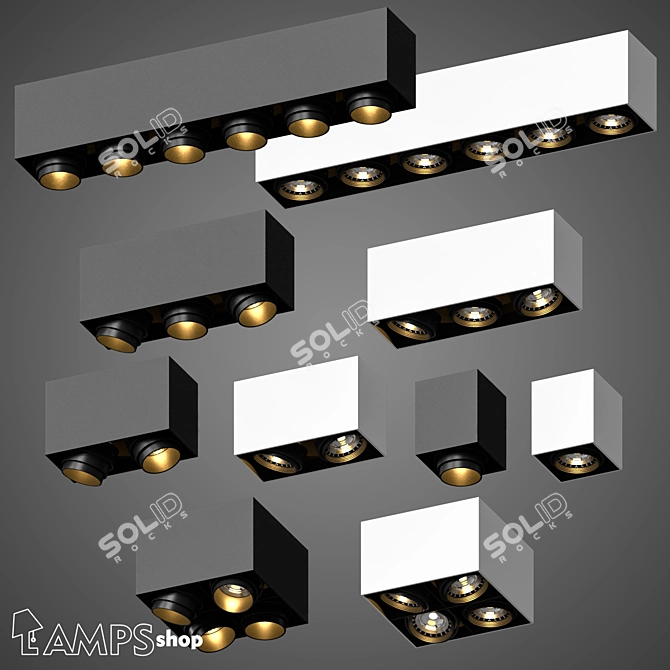 Sleek Block Tube Set 3D model image 1