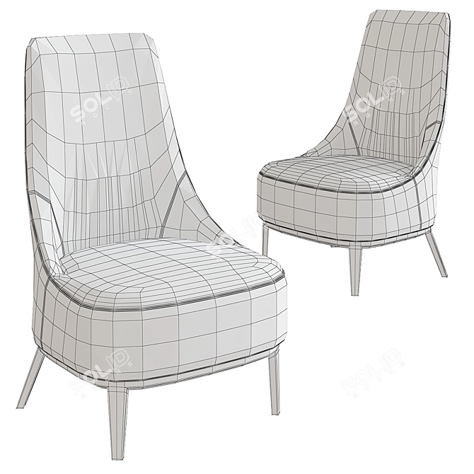 Febo Armchairs by Antonio Citterio 3D model image 2