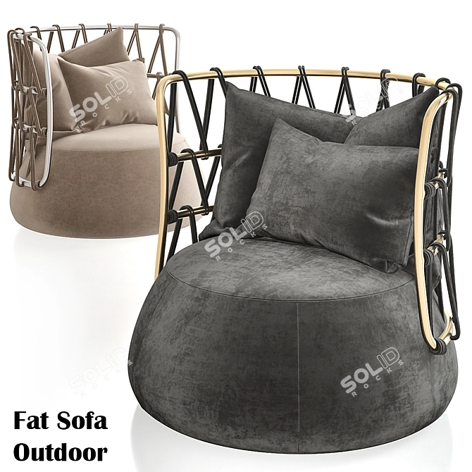 Outdoor Fat Sofa: URQUIOLA Fabric 3D model image 1