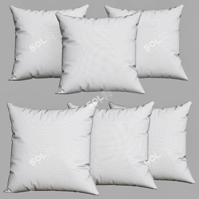 Cozy Comfort Pillows 3D model image 4