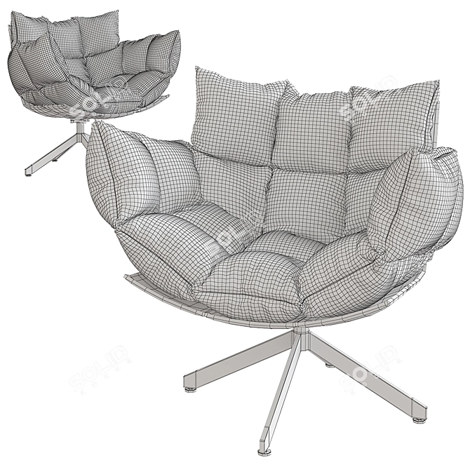 Outdoor Elegance: Husk Armchair 3D model image 2