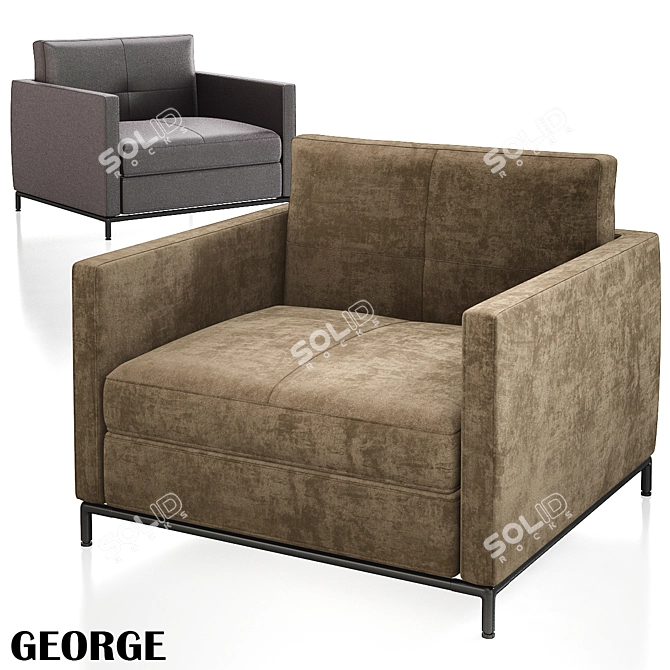 George Citterio Leather Armchair 3D model image 1