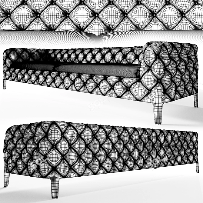 Elegant Windsor Sofa: Timeless Beauty 3D model image 3