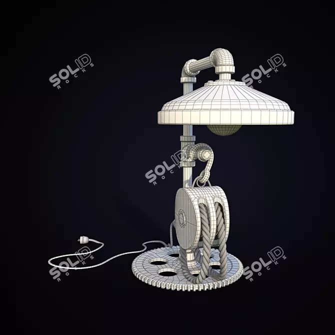 Industrial Steel Loft Lamp 3D model image 2