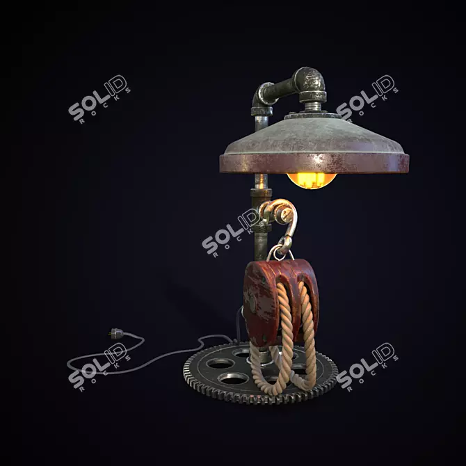 Industrial Steel Loft Lamp 3D model image 3