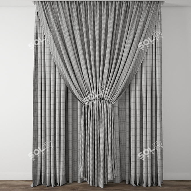 Detailed Curtain Model: 3ds Max & Obj Files 3D model image 3