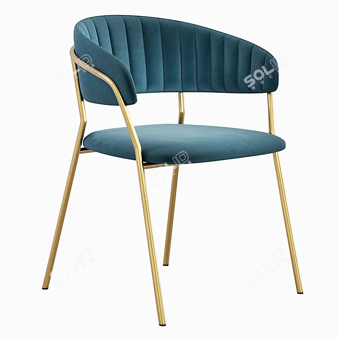 Contemporary Modrest Brandy Velvet Chair 3D model image 6