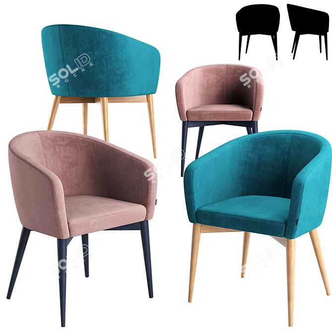 Sleek Torino Chair // Габарит 600 х 580 х h770 мм 3D model image 1