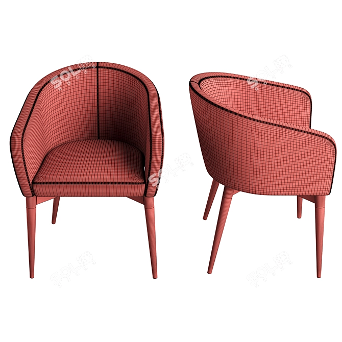 Sleek Torino Chair // Габарит 600 х 580 х h770 мм 3D model image 5