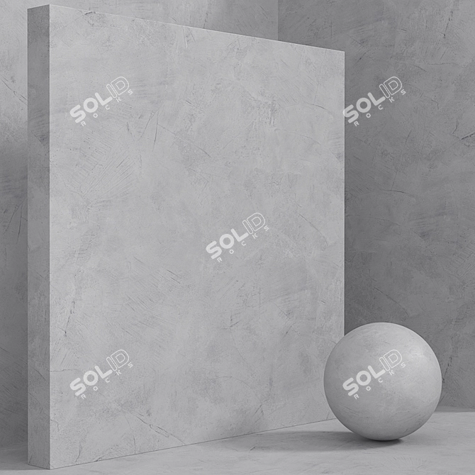 Seamless Concrete Plaster Set 3D model image 4