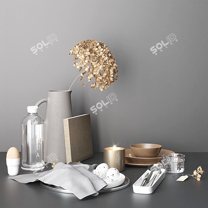 Title: Sleek Minimal Tableware 3D model image 2