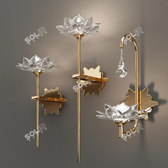 Luminous Lotos Wall Lamp 3D model image 1